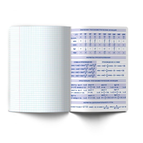Тетрадь со справочным материалом Капсула знаний, A5 48 л. на скобе 60 г/м², белизна 90% 10 шт клетка, 01787 Капсула знаний Алгебра, Светоч Т276