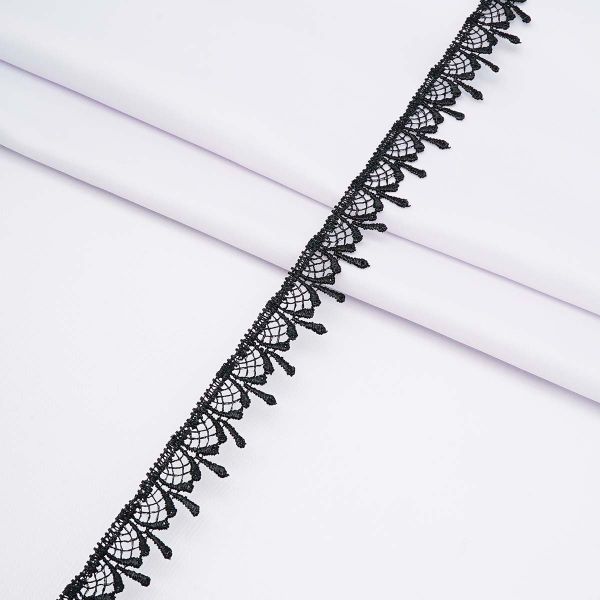 Кружево гипюр (плетёное) 20 мм / 13.72 метра, черный, 1063