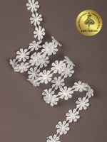 Кружево гипюр (плетёное) 15 мм / 13.71 метра, Ромашка, TBY 0575-1660, 01 белый