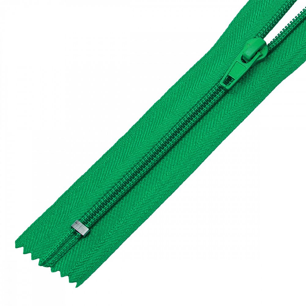 Молния спираль (витая) Т5 (5 мм) 1 зам., н/раз., 18 см, цв.F258 зеленый уп.50шт