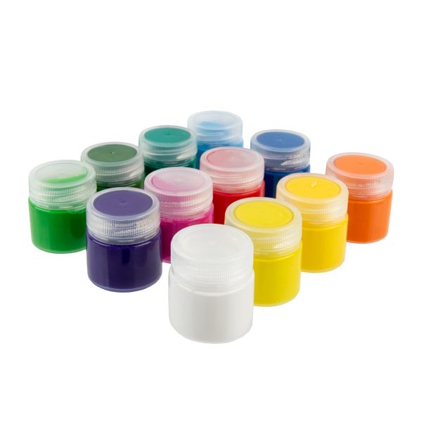 Краска гуашь 12 цв.х20 мл, в пластиковом контейнере, Лео LNGB-12