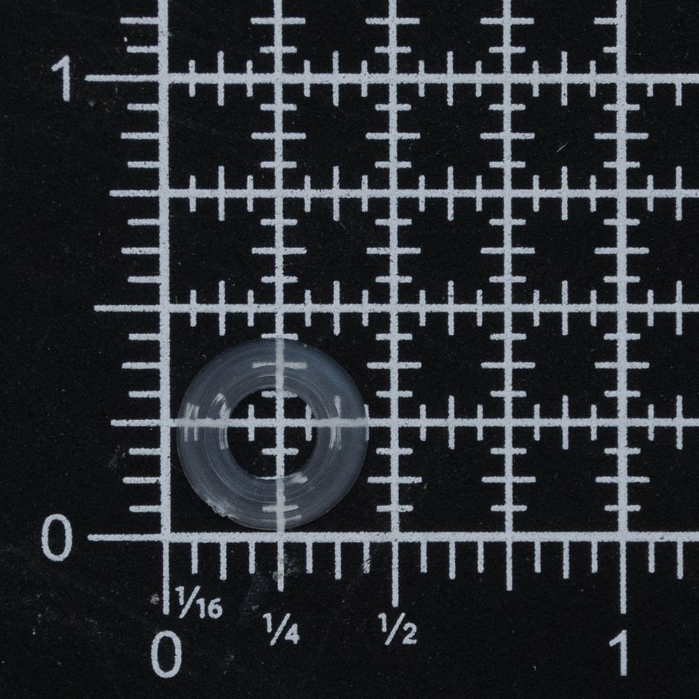 Кольцо уплотнительное пластик под кнопку и люверс 4 мм, прозрачный, 1000 шт