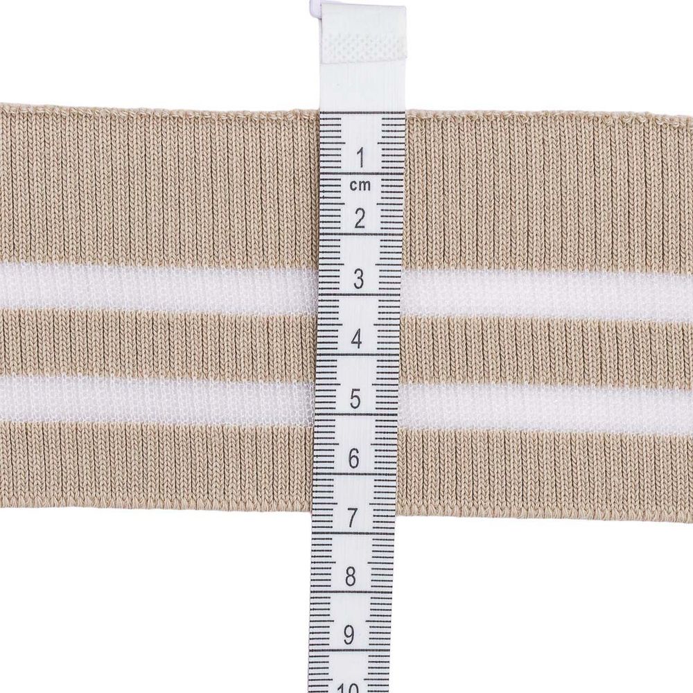 Подвяз (довяз) трикотажный с прозрачными вставками 6 см / 1 метр, бежевый, 3AR2880