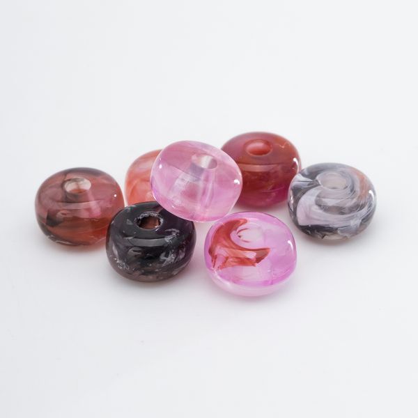 Бусины акрил 4х7 мм, 500 г, прозрач. в цвете, шайба, AD026 черри-кварц, (7748710)2460 , Astra&Craft