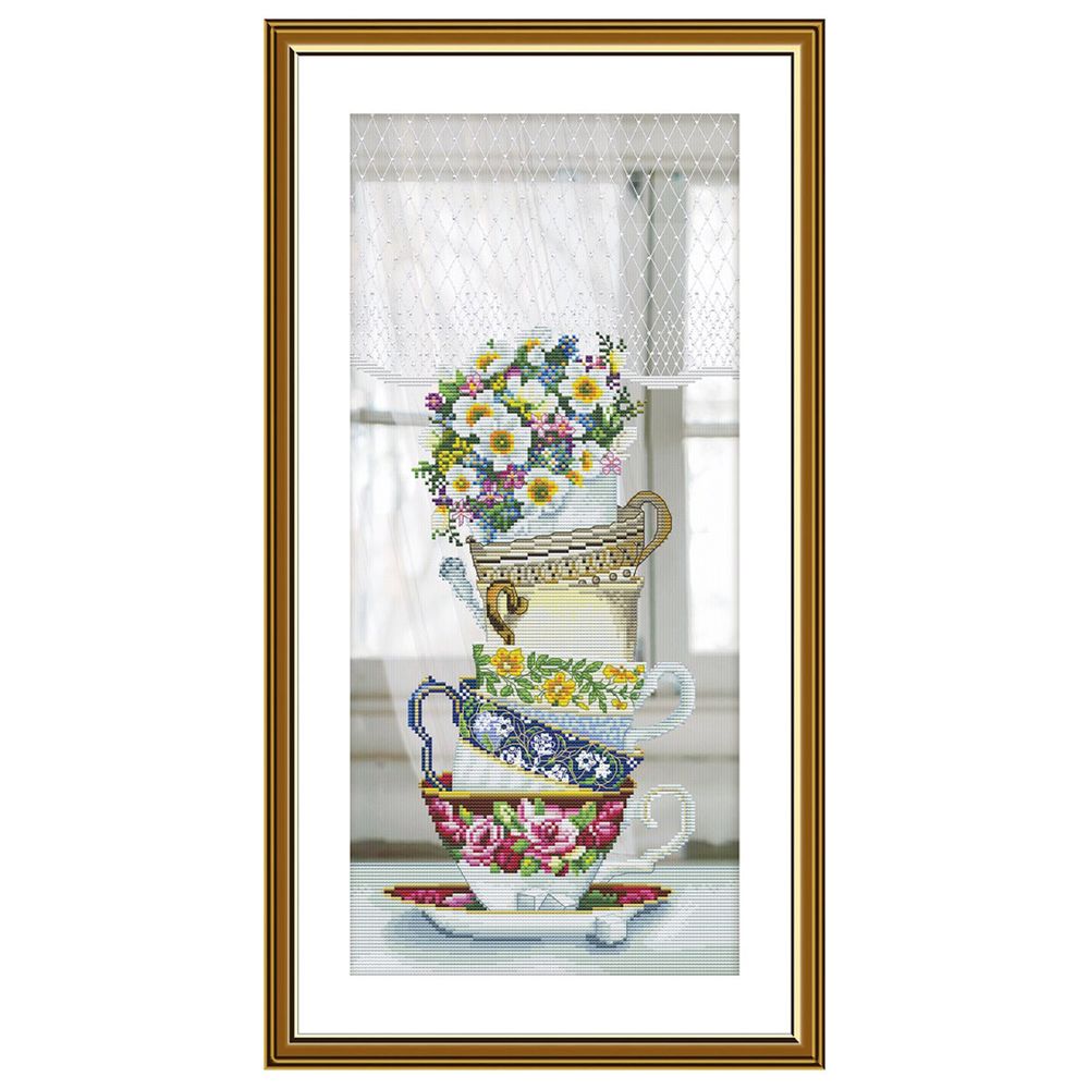 Набор для вышивания нитками Нова Слобода, Время чая 18х40 см