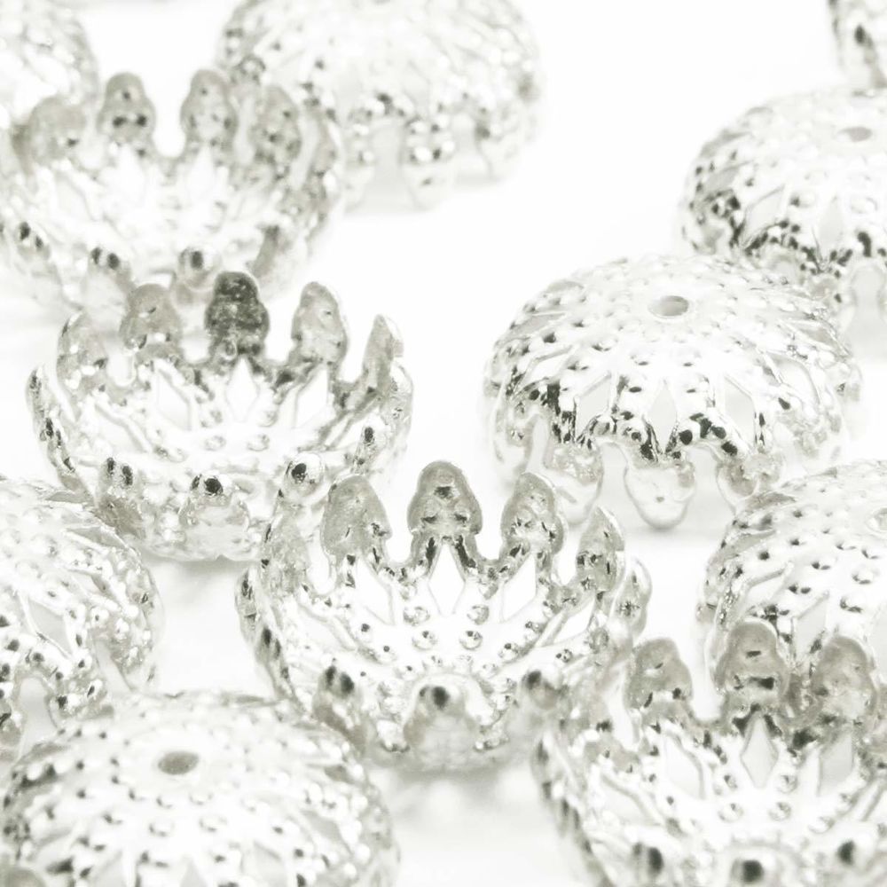 Шапочка для бусин, 8х4 мм, 50 шт/уп, серебро