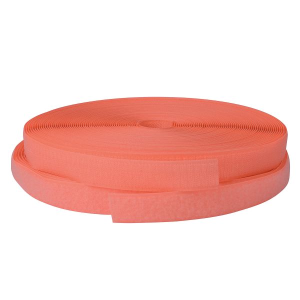 Лента контактная липучка (велкро) пришивная 25 мм / 25 метров, F335 розовый неон, /пара/, кач.