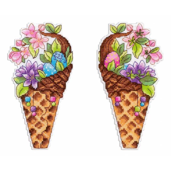 Набор для вышивания нитками МП Студия Р-1149, на пластиковой канве Вкус весны 17х9 см