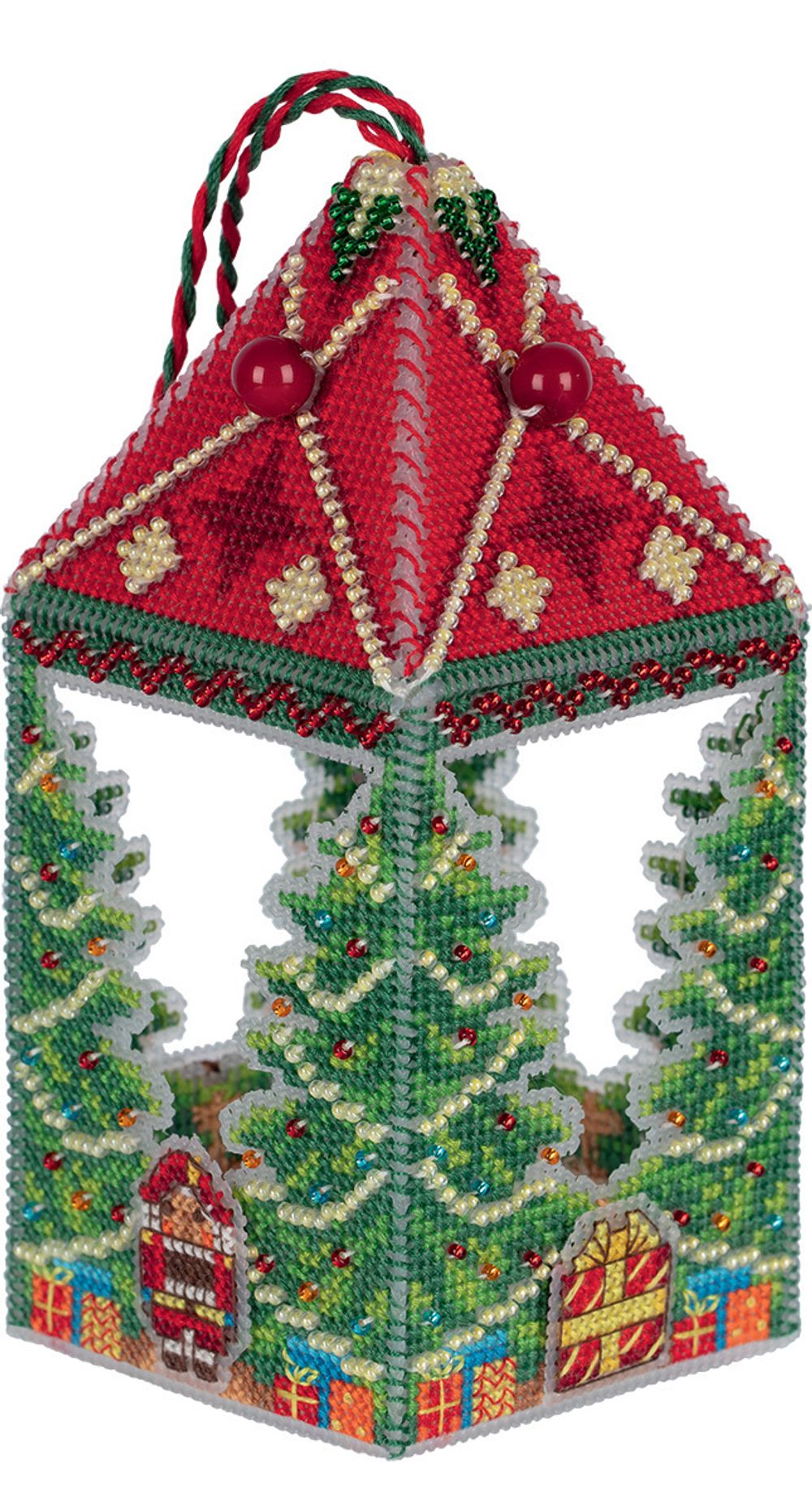 Набор для вышивания нитками Panna, Новогодний фонарь, 7х15.5 см