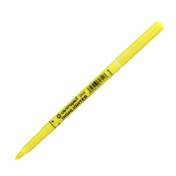 Текстовыделитель флуоресцентный 2532/1 1-3 мм, 12 шт, 2532/1 желтый, Centropen 2532/1
