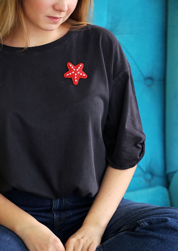 Набор для вышивания бисером Klart, Брошь Морская звезда, 5,5х5,5 см