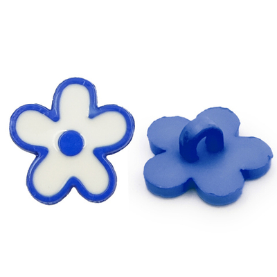 Пуговицы детские Цветы (IA041-W2) 24L/1, 6 шт, (D70 синий), Magic Buttons
