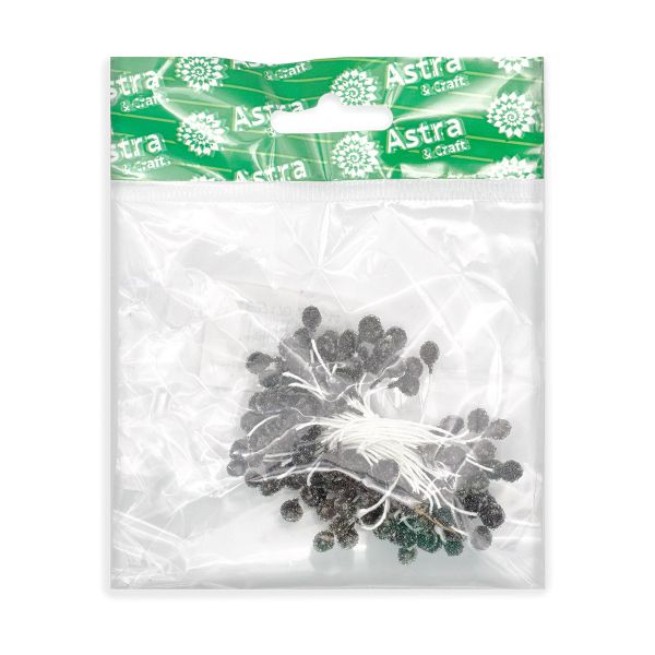 Тычинки для искусственных цветов 6см (черный), S090478