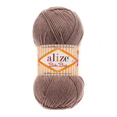 Пряжа Alize (Ализе) Baby Best / уп.5 мот. по 100 г, 240 м, с эффектом антипиллинг, 534 светло-коричневый