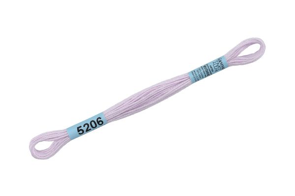 Мулине Gamma 100% хлопок, цв.5206 св.сиреневый, 24 мотка по 8 метров