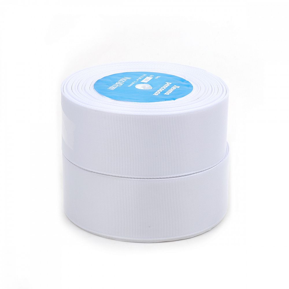 Лента репсовая (в рубчик) 50.0 мм, цв.029 белый набор For Hobby 2 шт по 22.86м (±1м)