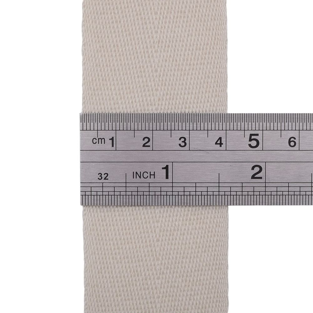 Тесьма (лента) киперная 40 мм / 50 метров, 13 г/м, 100% полиэфир, 02 молочный