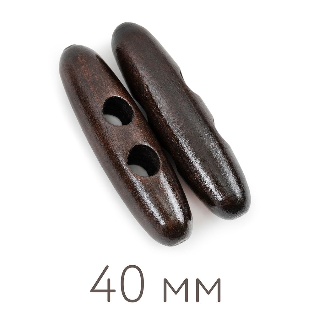 Пуговицы деревянные 40 мм, 24 шт, дерево, №304 т.коричневый, Blitz DRN 0120