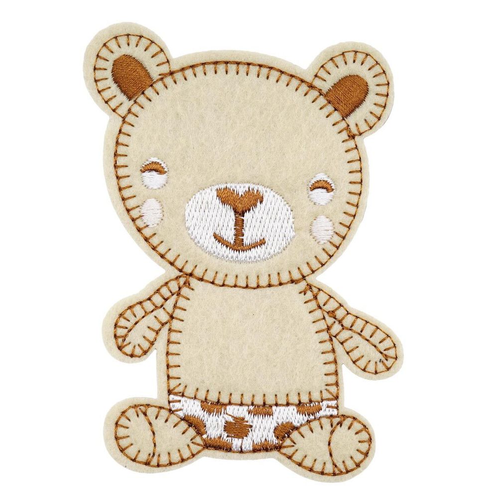 Термоаппликация Мишутка 70х97мм (Beige (бежевый))), 2 шт, LA524