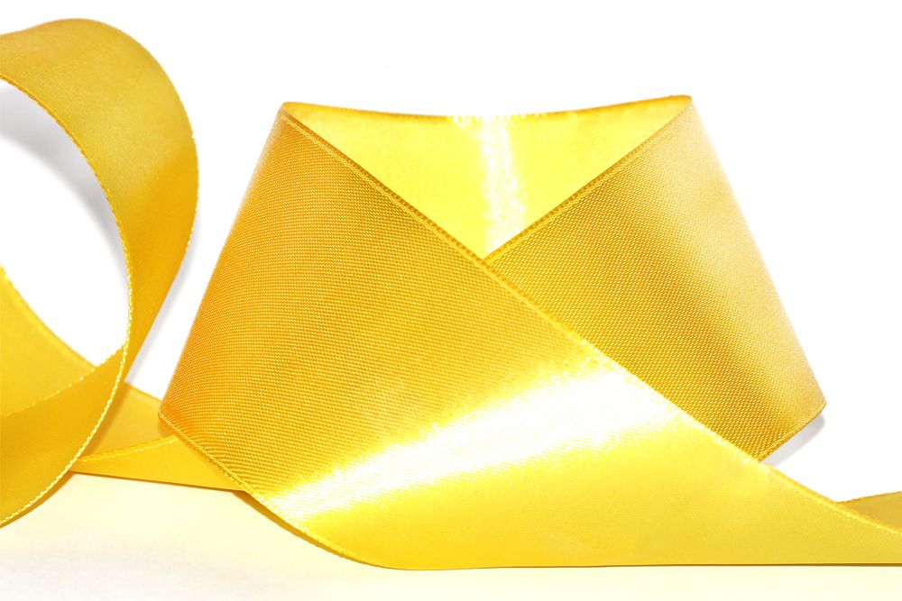 Лента атласная 1-сторонняя 50.0 мм / 33±2 метра, 140 т.желтый, Gamma