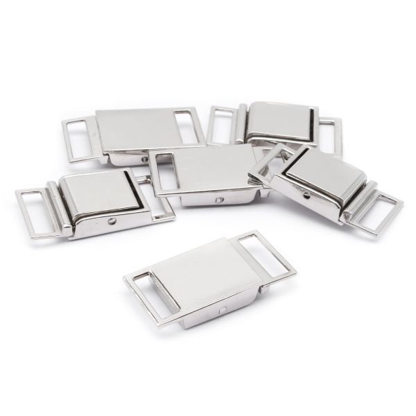 Пряжка ременная металл 16 мм (никель), 6 шт