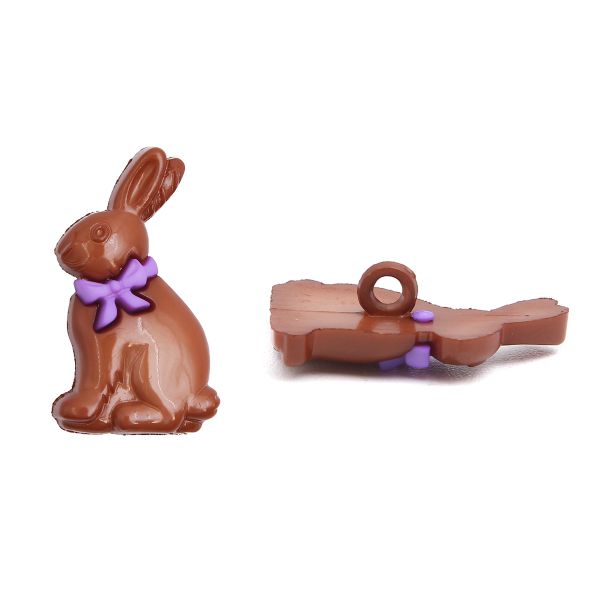 Украшения пуговицы декоративные фигурки Шоколадные зайчики пластик, 6 штук, Dress It Up