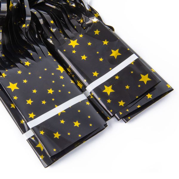 Занавес Дождик 100х200 см, 01_черные звезды, Boomzee GBZ-13