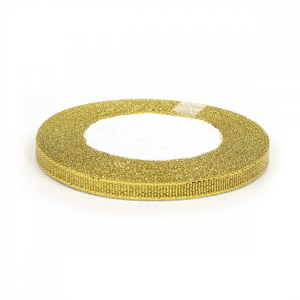 Лента металлизированная 6.0 мм / 22.85±1 метра, цв. золото, Magic4Hobby, упак. 5 шт