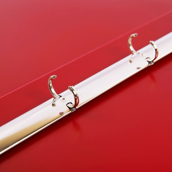 Папка на 4 О-кольцах A4 700 мкм 25 мм, волокно, 4 шт, d-17 мм, красный new EC211430004, Expert Complete