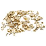 Крючки обувные 20х17 мм, 2 крепления, золото, 20 шт