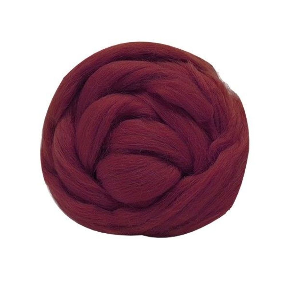 Шерсть для валяния Троицкая Гребенная лента п/тонкая 1х100 г (до 29 мкр), 0006 красный