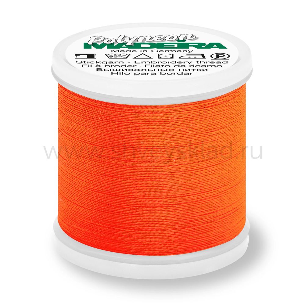 Нитки вышивальные флюоресцирующие Madeira Polyneon №40, 400 м, цв. 1946, 9845, 5 катушек
