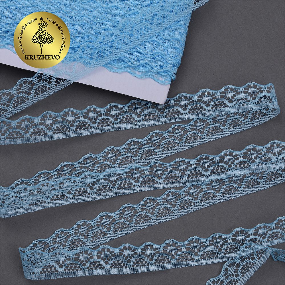 Кружево отделочное в стиле "трикотаж" 12 мм / 9.14 метров, TBY 150-2, цв.05 голубой