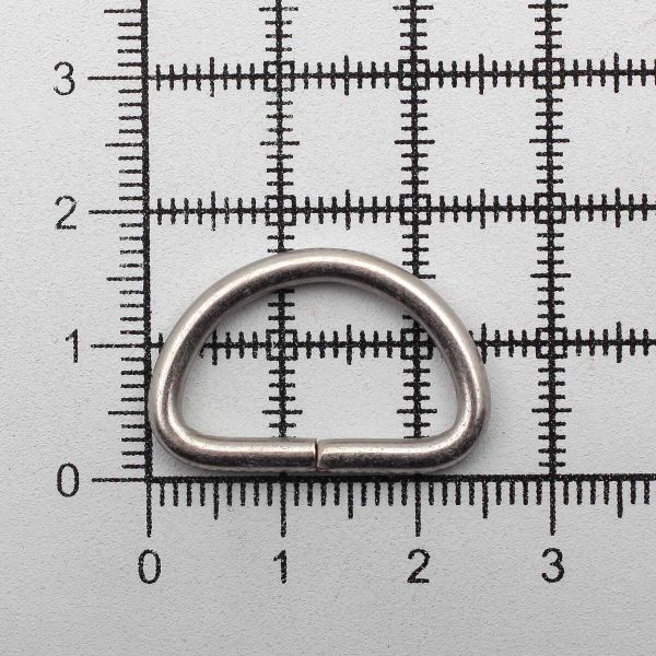 Полукольцо сварное металл внутр. 20 мм (внешн. 25х17 мм, ⌀2.5 мм), 100 шт, серебро ГР, 6068