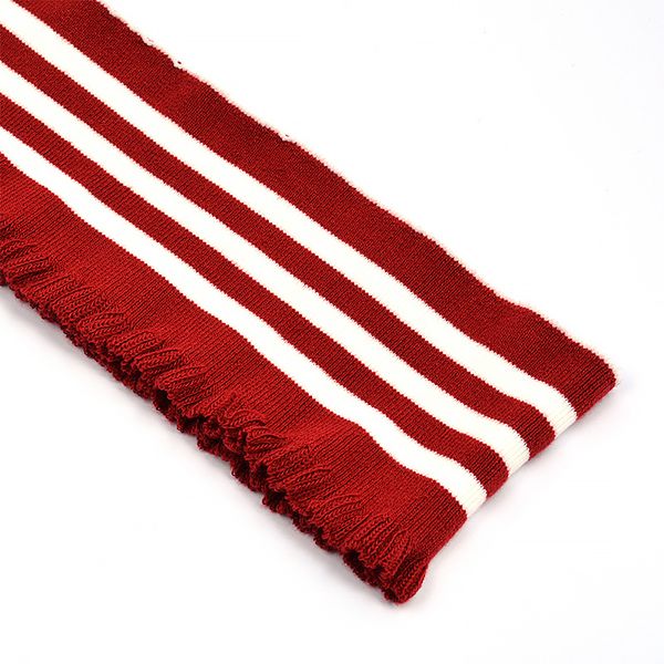 Подвяз (довяз) трикотажный 7.0х80 см, бордовый с белыми полосами, 100% п/э, 5 штук