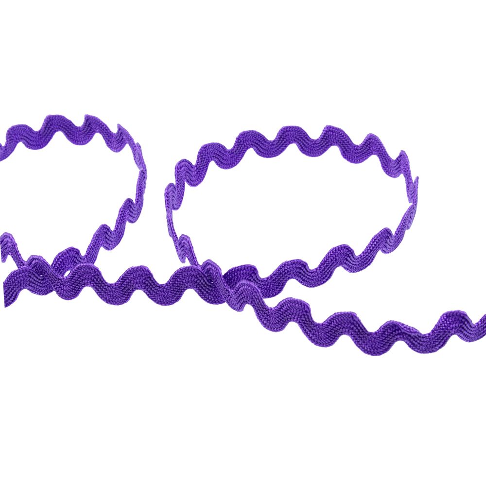 Тесьма отделочная зигзаг 9 мм, / 20 метров, фиолетовый, Blitz