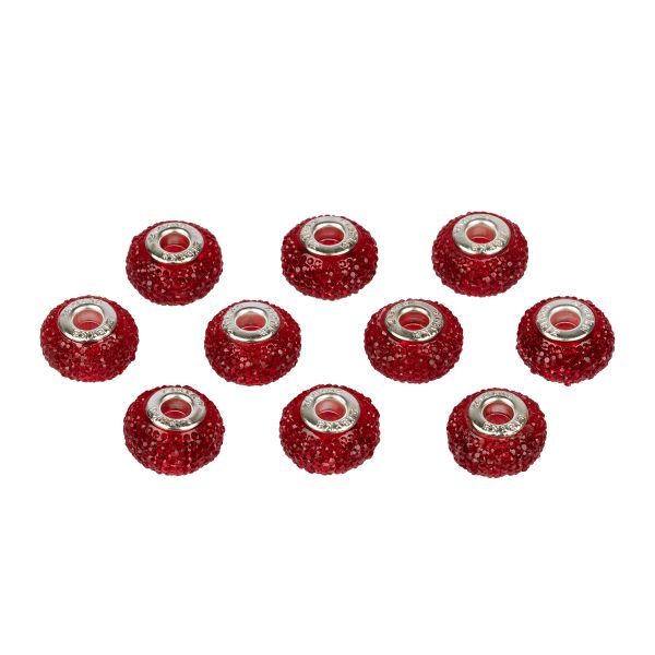 Бусины шармы ⌀16 мм, 10 шт, смола, №02 красный, Zlatka RFB-16