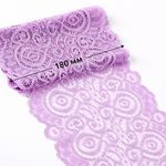 Кружево бельевое эластичное 180 мм / 3 м, TBY.L1351, цв.L1566 лаванда, Kruzhevo