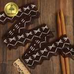 Кружево вязаное (тесьма) 37 мм, диз.K-10034, цв.коричневый+белый, 3м, Kruzhevo