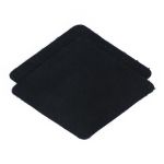 Заплатки пришивные из замши, ромб 8х11,2см с перфорацией, 2 шт, 100% кожа, 20 черный, 59125