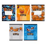 Тетрадь ученическая школьная, выборочный лак, A5+ 12 л. на скобе 65 г/м², белизна 100 %, 25 шт, клетка, 01134 Штрафной бросок, Светоч Т87