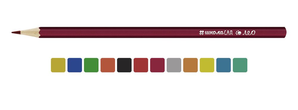 Карандаш (набор) металлик, заточенный 8х12 цв, Лео LSMCP-12