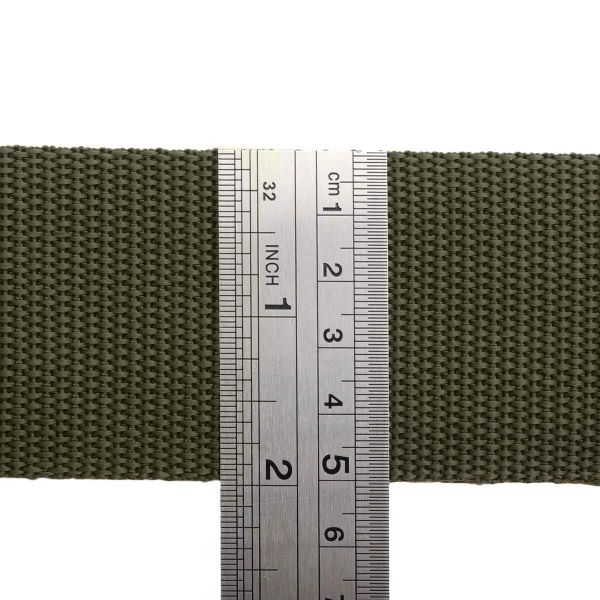 Стропа (ременная лента) 50 мм / 30 метров, толщ. 1.0 мм, [28 г/пог.м], 100% п/п, 32 хаки