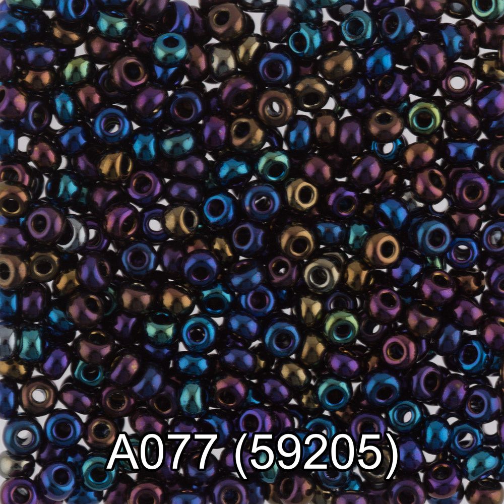 Бисер Gamma 10/0 (2.3 мм), 150 г (10х5 г), A077 черный/меланж, 59205, круглый 1