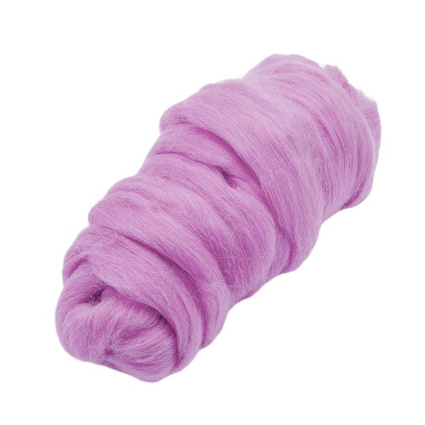 Лента для валяния полутонкая, 100% шерсть, 50гр Камтекс (058 сирень)