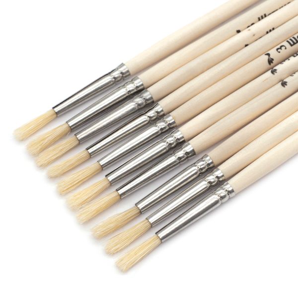 Кисть щетина школьная круглая №3,10 шт