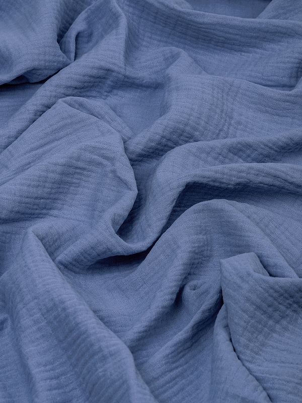 Муслин 125 г/м², 130 см / 2 метра, TBY.Mus.24723.67.2, цв.67 бл.синий