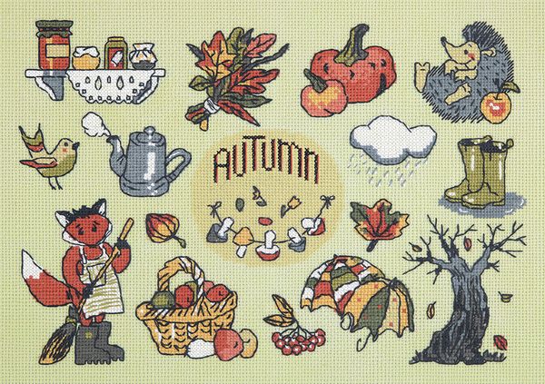 Набор для вышивания нитками Panna, Осень в кармане, 31х23 см