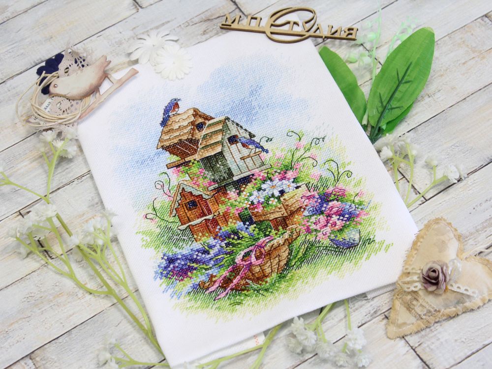 Набор для вышивания нитками МП Студия (Акварель), Весёлые соседи, 21х16 см