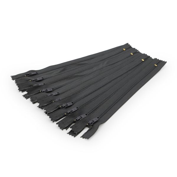 Молния спираль (витая) брючная Arta Т4 (4 мм) 1 зам., н/раз., 20 см, цв. 301 графит, уп.10 шт